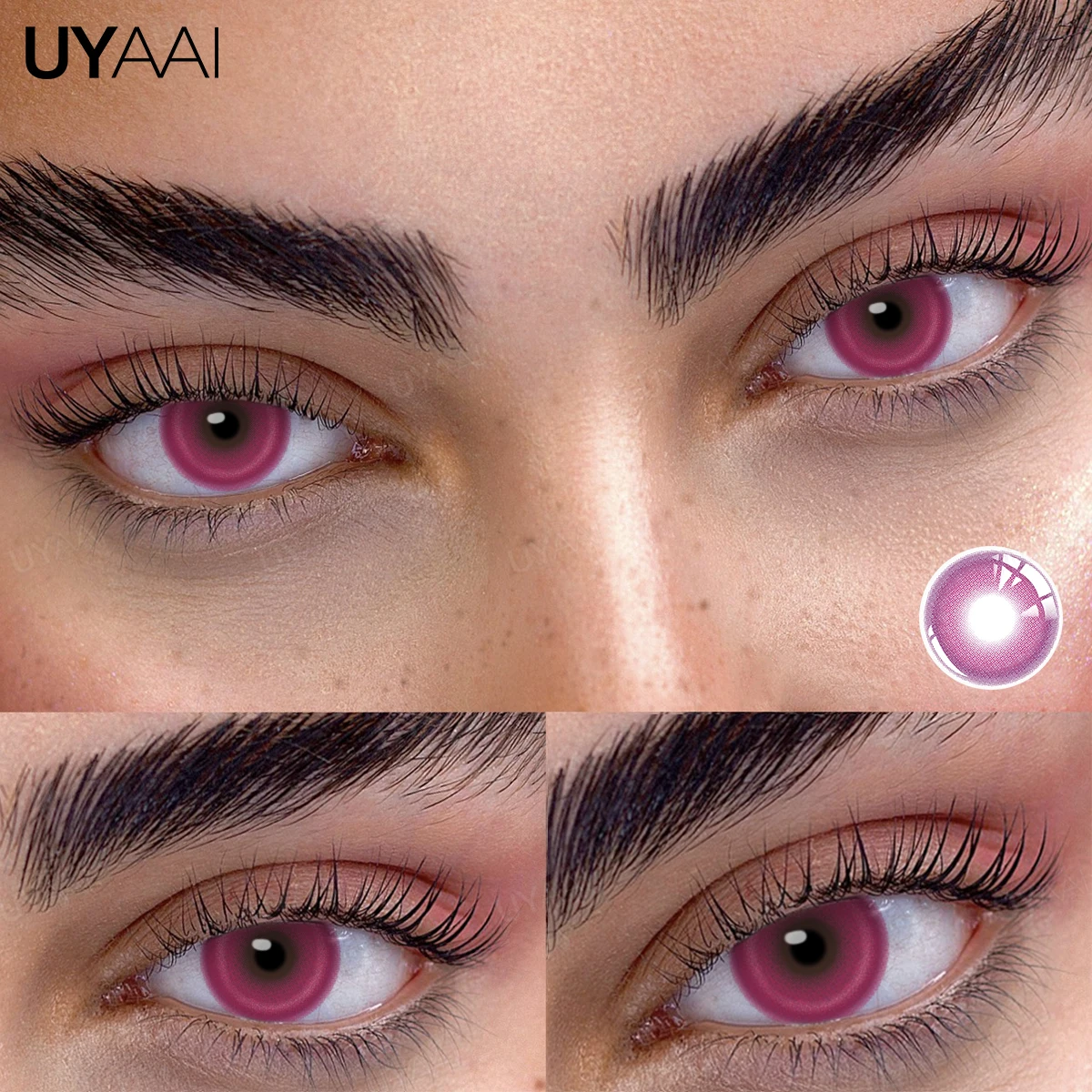 UYAAI Neue 1 Paar farbige Kontaktlinsen für Augen, Kontaktlinsen, modische Augenlinsen, jährliche mehrfarbige Linsen, Schönheits-Make-up Image