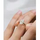 18K real gold Lab growth diamond IGI Oval 5CT single diamond four claw simple diamond ring 14K solid gold wedding ring custom