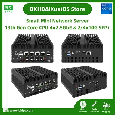 IKuaiOS Network Appliance 13th Gen Core 4x2.5GbE Dual Port Quad Port SFP+ for Server Firewall Router