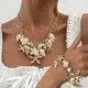 DIEZI Collana con ciondolo a forma di conchiglia di stelle marine in stile bohémien da spiaggia per