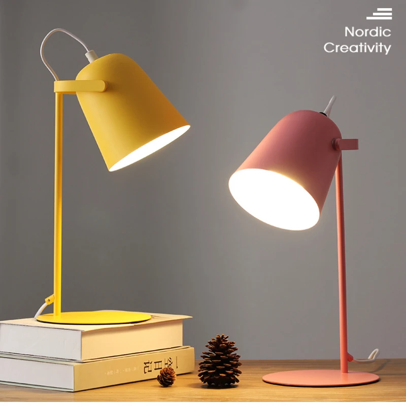 LED lampe de bureau en métal lampe de Table nordique Protection des yeux lampe de lecture livre lumière pour lecture bureau rose lampe lamparas de mesa