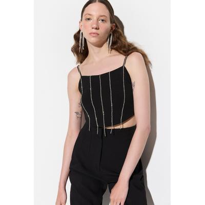 TopShiny Fransige Stein Crop Top Image