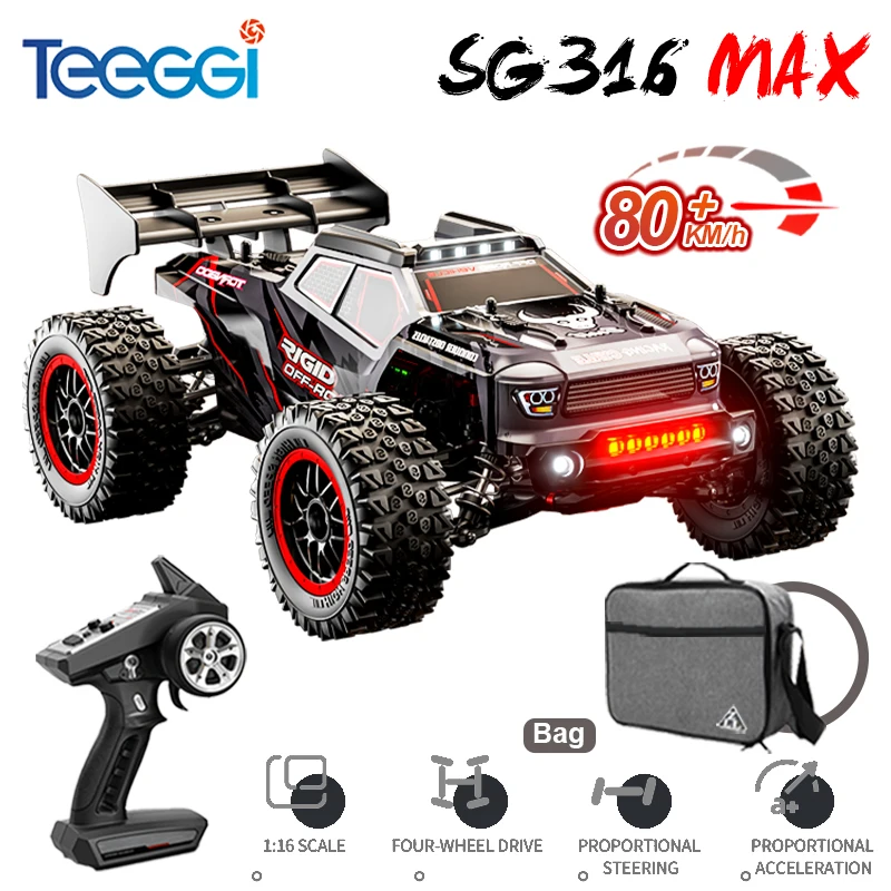 ZLL SG316 MAX 1:16 voiture de course à dérive haute vitesse 80 KM/H moteur sans brosse 4WD RC voiture tout-terrain camions monstres jouets pour enfants cadeaux