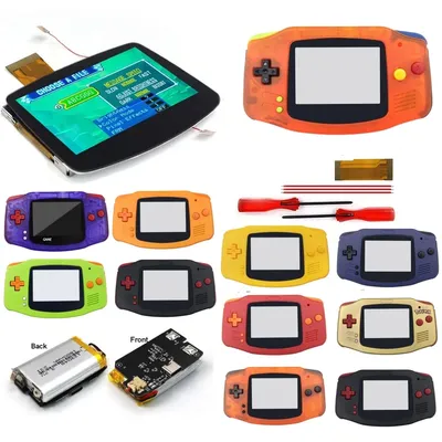 TYPE-C Rechargeable 1800mah Battery GBA V5 Pre-laminated FRM OSD IPS LCD Screen Kit with New Housing