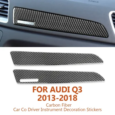 For Audi Q3 2013-2018 Anti-Scratch Handwork Carbon Fiber Car Co Driver Instrument Decoration