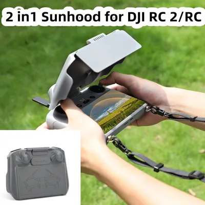 2 in1 Sun Hood for DJI Mini 3 Pro/AIR 3/Mini 4 Pro RC Lens Hood Screen Protector Joystick Cover for