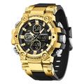SANDA – Montre digitale homme avec grand cadran, sport extérieur, lumineuse, alarme, calendrier, chronographe