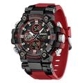 SANDA – Montre digitale homme avec grand cadran, sport extérieur, lumineuse, alarme, calendrier, chronographe