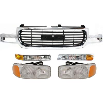Replacement Grille Assembly Plastic Chrome Shell with Painted Black Insert Grille, 1-year unlimited-mileage warranty KIT-031117-02