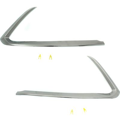 Replacement Bumper Trim Chrome, Front, Driver & Passenger Side, 1-year unlimited-mileage warranty SET-RM01610015