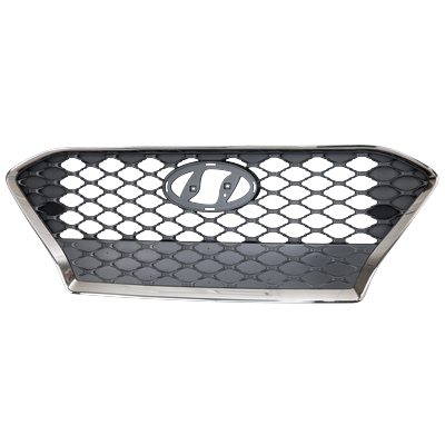 Replacement Grille Assembly Plastic Painted Silver Shell with Black Insert Grille, 1-year unlimited-mileage warranty RH07010037