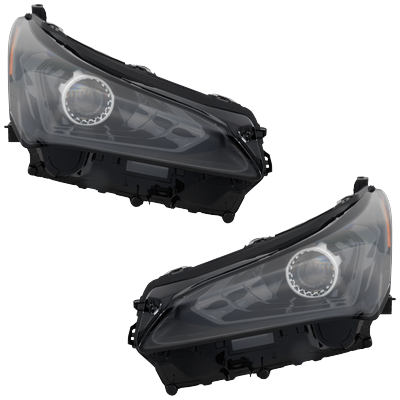 Replacement Headlight OE Replacement, Driver & Passenger Side, 1-year unlimited-mileage warranty SET-RL10010047Q