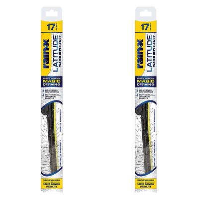Rain-X Wiper Blade Black Frameless Latitude Water Repellency 2-n-1 Series, Front, Driver & Passenger Side Rear, SET-R495079283-2-3