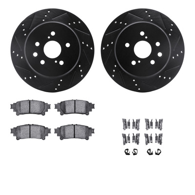 R1 Concepts Brake Disc & Pad Kit eLINE Black Rotors with Ceramic Pads Series, Rear, 1 Year Limited Warranty WHWH1-75032