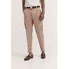 Bundfaltenhose BUGATTI, Herren, Gr. 33, Länge 32, 50, beige, 98% Baumwolle, 2% Elasthan, unifarben, casual, loose fit, Hosen, mit Satin-Stretch