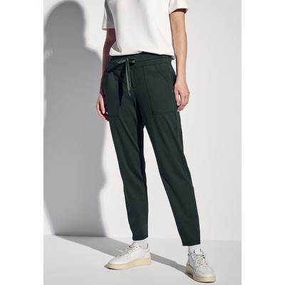 Stoffhose STREET ONE, Damen, Gr. 42, Länge 30, grün (hunter grün), Stoff, 82% Polyester, 18% Elasthan, unifarben, casual, gerade knöchelfrei, Hosen, Middle Waist Image