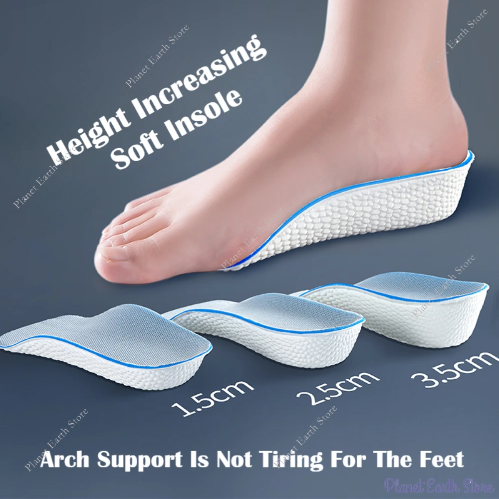 Höhe Erhöhen Einlegesohlen Männer Frauen Schuhe Flache Füße Arch Support Orthopädische Einlegesohlen Turnschuhe Ferse Lift Kurve Fitting Schuh Pads Image
