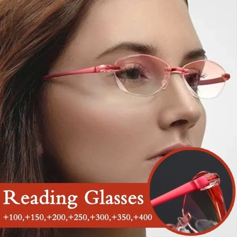 10 Stück neue klassische rahmenlose Lesebrille rahmenlose Mode-Lesebrille Anti-Blu-ray-Lesebrille HD verbesserte Beschichtung Image