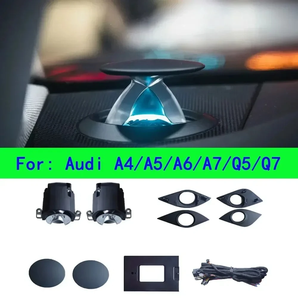 Tweeter-Lift-Lautsprecher mit Ambientebeleuchtung für Audi A6 C7 C8 A7 A4 A5 B8 B9 Q5 2017-2024, professionelle Armaturenbrett-Trompetenlampe Image