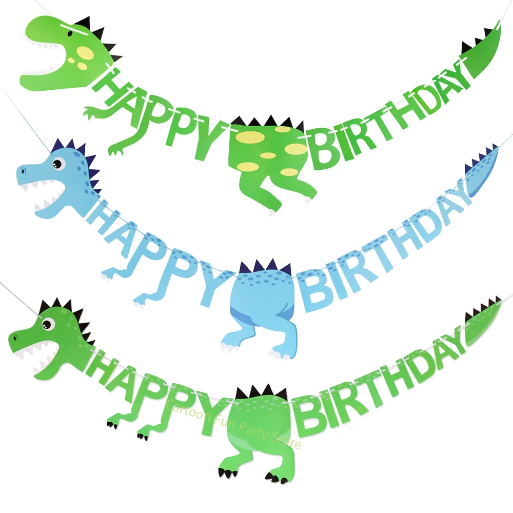 Dinosaurier Alles Gute zum Geburtstag Banner Roar Dino Party Dschungel Tier Safari Kinder Baby Geburtstag Party Dekoration Lieferungen Image