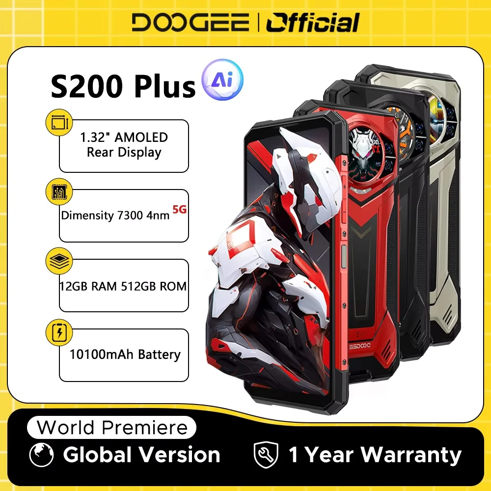 World Premiere DOOGEE S200 Plus 5G AI Rugged Phone Dimensity 7300 1.32