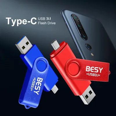Metall OTG 2 IN 1 Typ C Stift 128 GB USB-Speicherstick 32 GB 64 GB 128 GB 256 GB Cle USB Cle Image