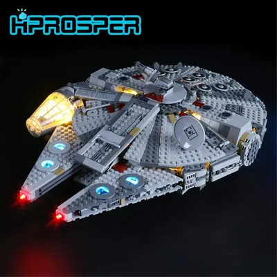 HPROSPER 5 V LED-Licht (kein Modell) für LEGO 75257 Star Wars Millennium Falcon. Leuchten Sie Ihre Bausteine mit Batteriekasten