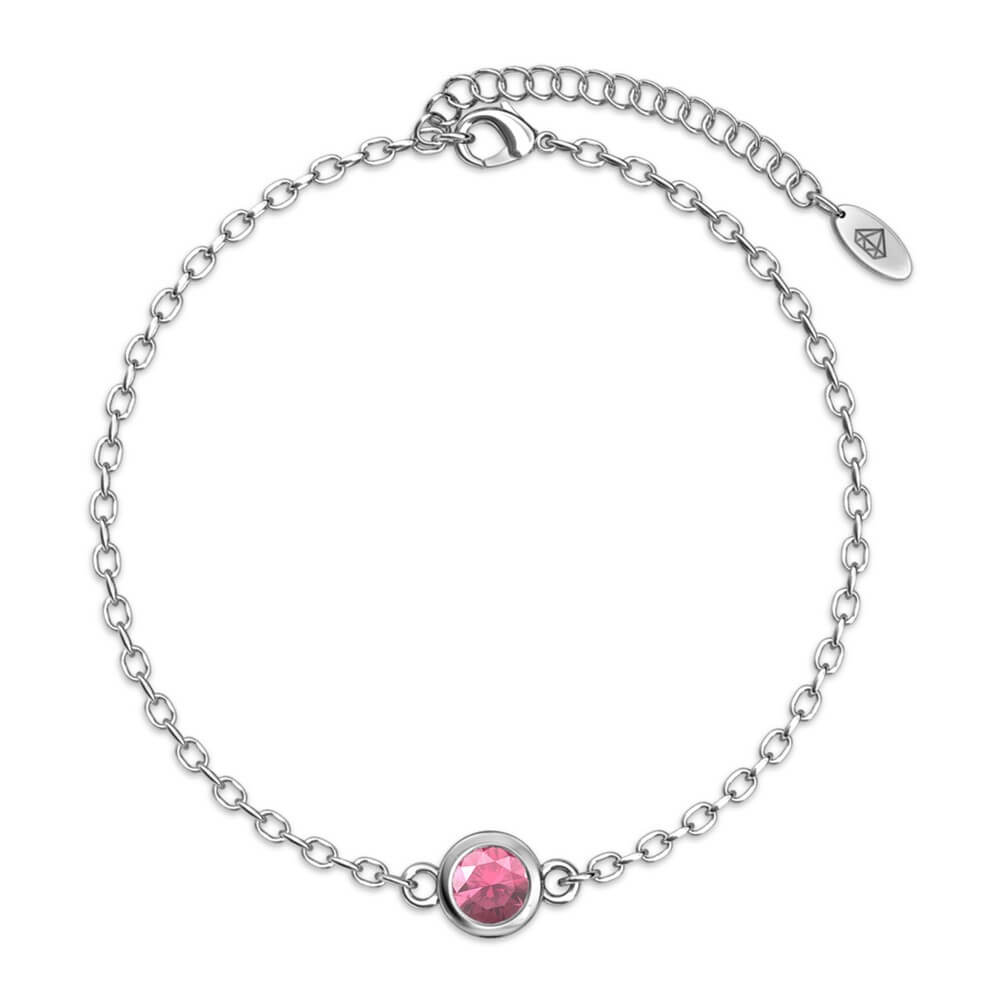 Geburtsstein-Armbänder - Silber und Rosa Image