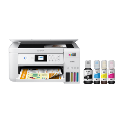 Epson America Inc. Epson Ecotank Et-2850 Wireless Color All-In-One Cartridge-Free Supertank Printer, White - Refurbished