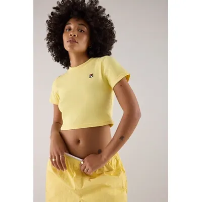FILA x HAILEY Yellow Baby T-Shirt - Yellow XL at Urban Outfitters