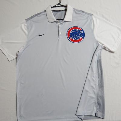 Nike Shirts | 2xl Silver Cubs Nike Dri-Fit Men’s Db #607t Polo Shirt | Color: Gray/Silver | Size: Xxl