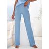 Homewearhose FRENCH CONNECTION, Damen, Gr. 44/46, N-Gr, blau (blau, meliert), Rippstrick, Obermaterial: 50% Viskose (LENZING ECOVERO), 28% Polyester, 22% Polyamid, meliert, unifarben, modisch, bequem lang, Hosen, mit elastischem Bündchen, Loungewear