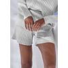 Shorts FRENCH CONNECTION, Damen, Gr. 40/42, N-Gr, grau (hellgrau, meliert), Rippstrick, Obermaterial: 50% Viskose (LENZING ECOVERO), 28% Polyester, 22% Polyamid, meliert, unifarben, modisch, bequem kurz, Hosen, in lockerer Weite, Loungewear