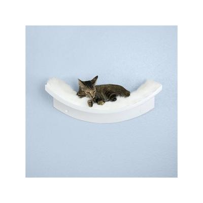 The Refined Feline Lotus Leaf Wall Mounted Cat Wall Shelf, White