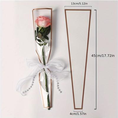 TEMU 50pcs Flower Packaging Bouquet Wrapping Paper Bags - -one, Plastic Material, Ideal For Retail Store Fixed Equipment & Decorations, Small Business Supplies, Unique & Affordable