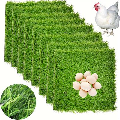 TEMU Artificial Grass Nesting Pads For Chickens, 8-pack Mats For Chicken Coop Bedding, Indoor/outdoor Use