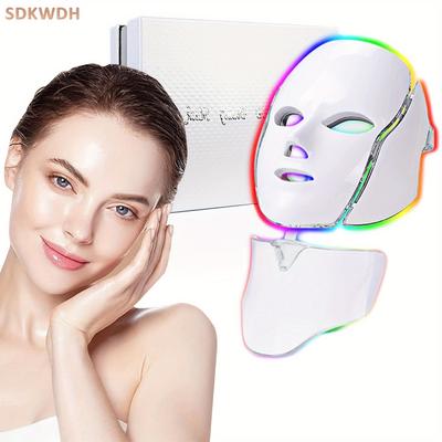 TEMU 7 Color Led Light Mask Is Suitable For Face And Neck Care, Essential For Women's Festivals, Valentine's Day, The For Other Holiday Gifts