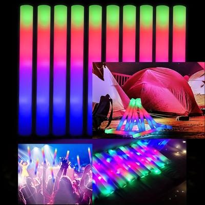 TEMU 20/40//202pcs Flashing Foam Stick, Glow Stick Led Light Foam Stick, 3 Of Color Change , Wedding Birthday, Carnival, Concert, Festival Celebration, Concert Light Party Supplies.