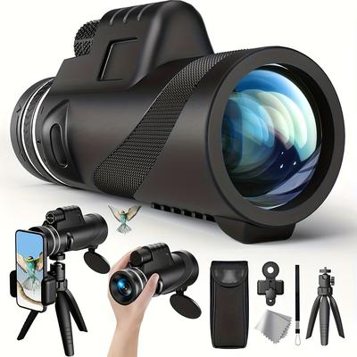 TEMU Adult Telescope Suitable For Smartphone Wildlife Bird Watching, Hunting, Camping, Travel, Scenery With Smartphone Stand And Tripod, Valentine's Day Gift