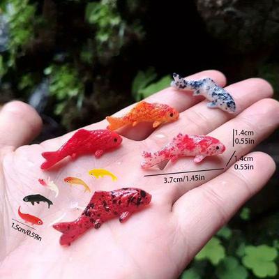 TEMU 10pcs Vibrant Resin Koi Fish Set - Realistic, & Easy-to-clean Aquarium Decorations For Diy Micro- & Fish Tanks, , Ideal Surprise Gift Image