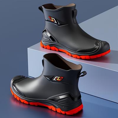 TEMU Men's Lightweight Waterproof Ankle Boots - Comfortable, Slip-resistant For Outdoor Activities & Casual Wear Image
