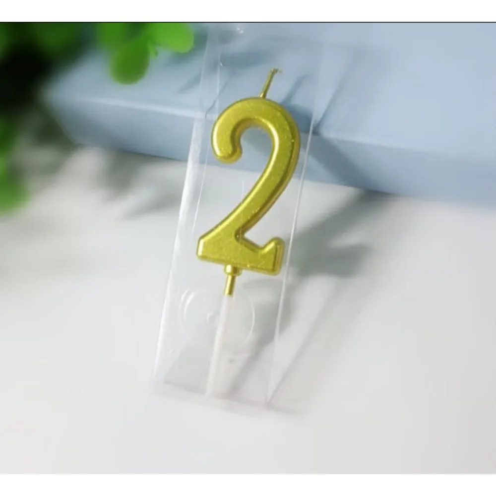 1/2/10 Stück Zahlen-Geburtstagskerzen, goldene Zahlenkerzen, Kuchenzahlenkerzen, Partyfeier Image