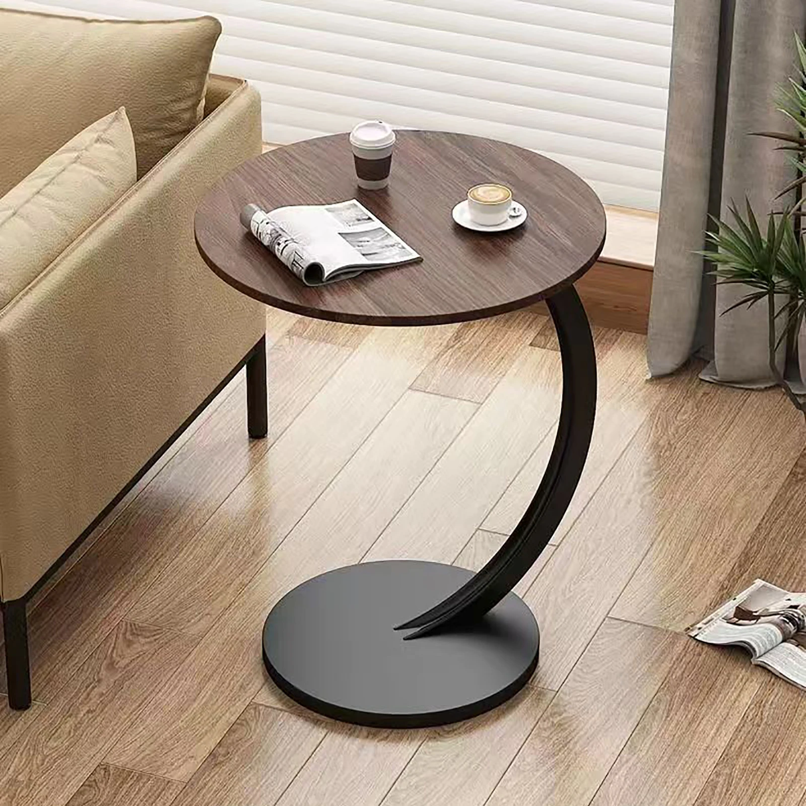 23,6 Zoll Beistelltisch, Beistelltisch, Couchtisch, C-förmiger kleiner Couchtisch