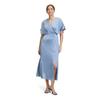 Cocktailkleid VERA MONT "Vera Mont Damen Cocktailkleid mit ausgestelltem Rock", Damen, Gr. 40, Normalgrößen, blau (light steel blau), Obermaterial: 98% Polyester, 2% Elasthan. Futter: 100% Polyester., elegant, ausgestellt lang, V-Ausschnitt,...