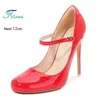 Plus Größe 35-46 Schnalle Einzelnen Schuhe Rot Mary Jape Schuhe Für Frauen Runde Kappe High Heels