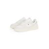 Plateausneaker TOMMY HILFIGER "ESSENTIAL BASKET SNEAKER", Damen, Gr. 42, beige (ecru), Leder, Textil, Lederimitat, sportlich, Schuhe, Freizeitschuh, Halbschuh, Schnürer mit Logoflaggen-Emblem