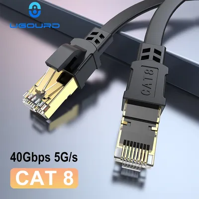 CAT 8 Ethernet-Kabel 40 Gbit/s 2000 MHz CAT8 RJ45 Netzwerk-LAN-Patchkabel flach 10 m 15 m 20 m 30 m 50 ft 100 Fuß für Modem-Router PS 5/4