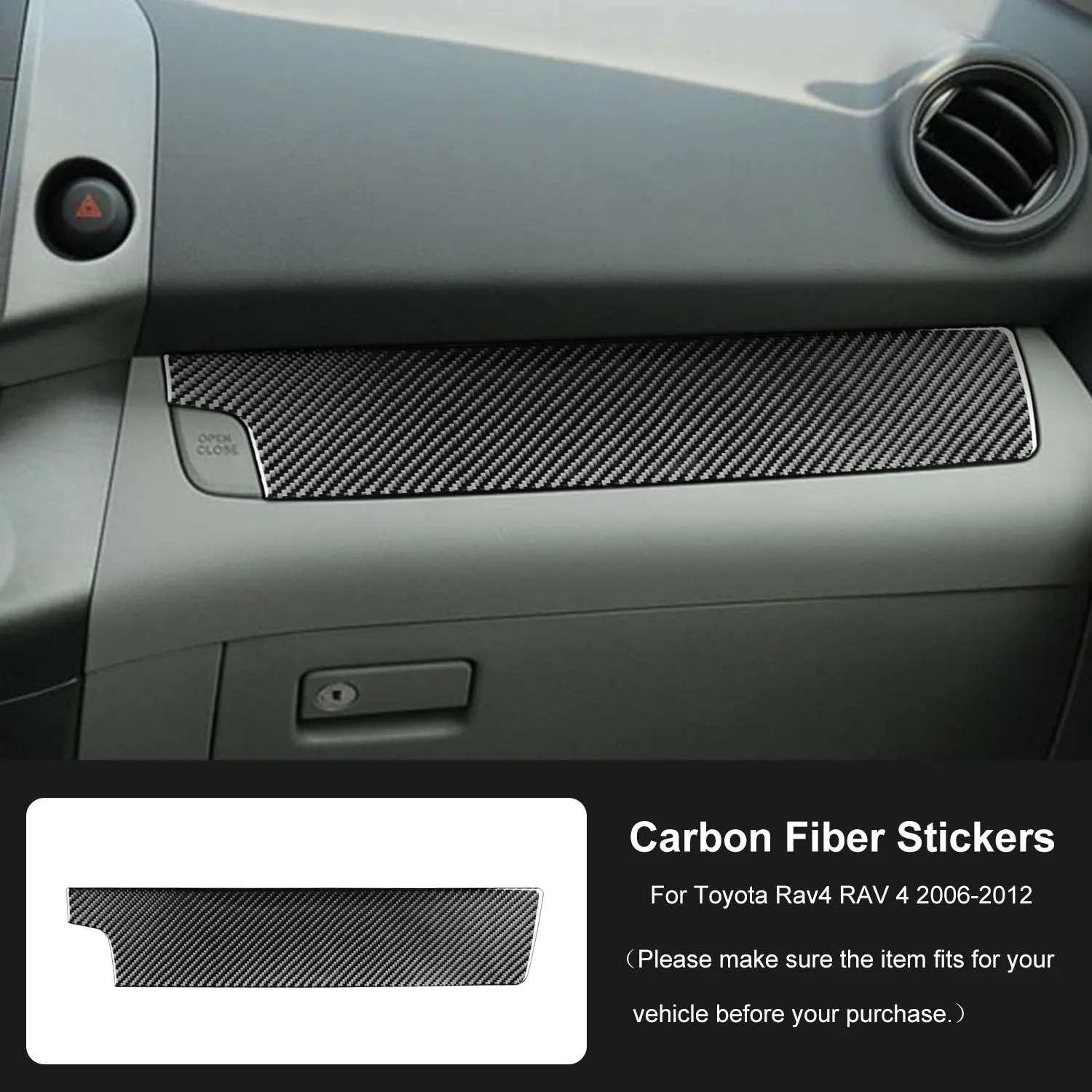Für Toyota Rav4 RAV 4 2006 2007 2008 2009 2010 2011 2012 Carbon Faser Auto Center Control Copilot Dashboard Panel Abdeckung trim Image