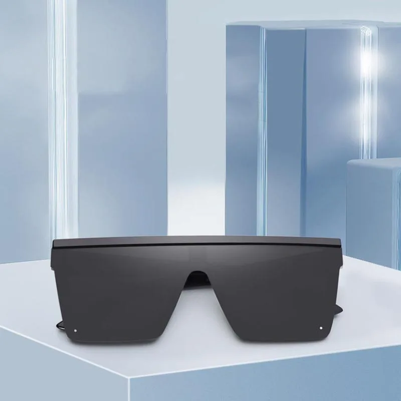 Trendige einteilige Sonnenbrille mit großem Rahmen, 2025, neue Damen-Sonnenbrille für Straßenfotografie, Vintage-Fahrsonnenbrille Image