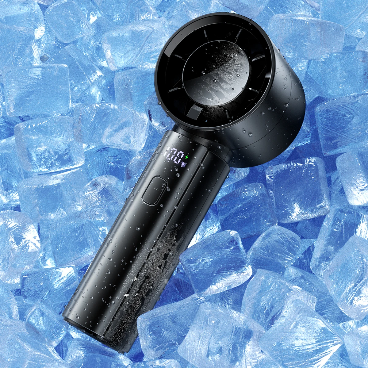 coldSky Tragbarer Handventilator, Hochgeschwindigkeits-Lüfter, 4000 mAh Akku, wiederaufladbarer Mini-Ventilator, perfekt für Strand, Reisen, Urlaub Image